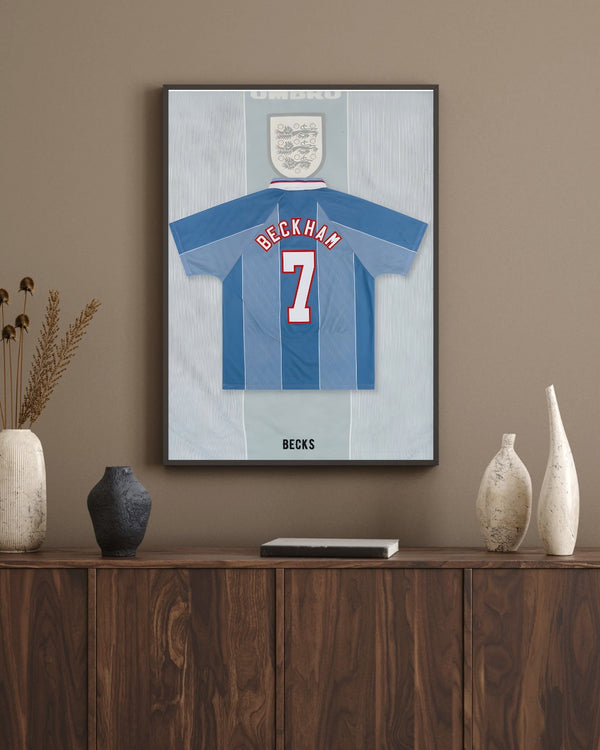 Beckham England Shirt Poster