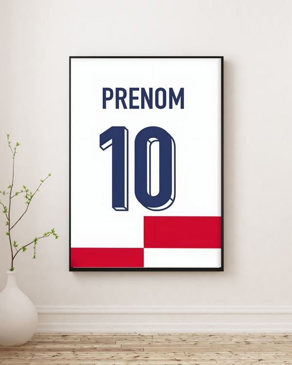 Personalized Croatia Football Shirt Poster