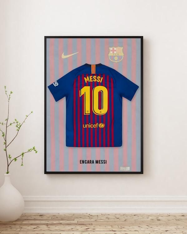 Lionel Messi Barcelona Shirt Poster