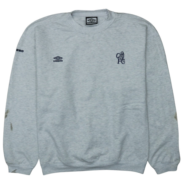 Vintage Umbro 90s Chelsea Crew Neck Sweatshirt XLarge Grey